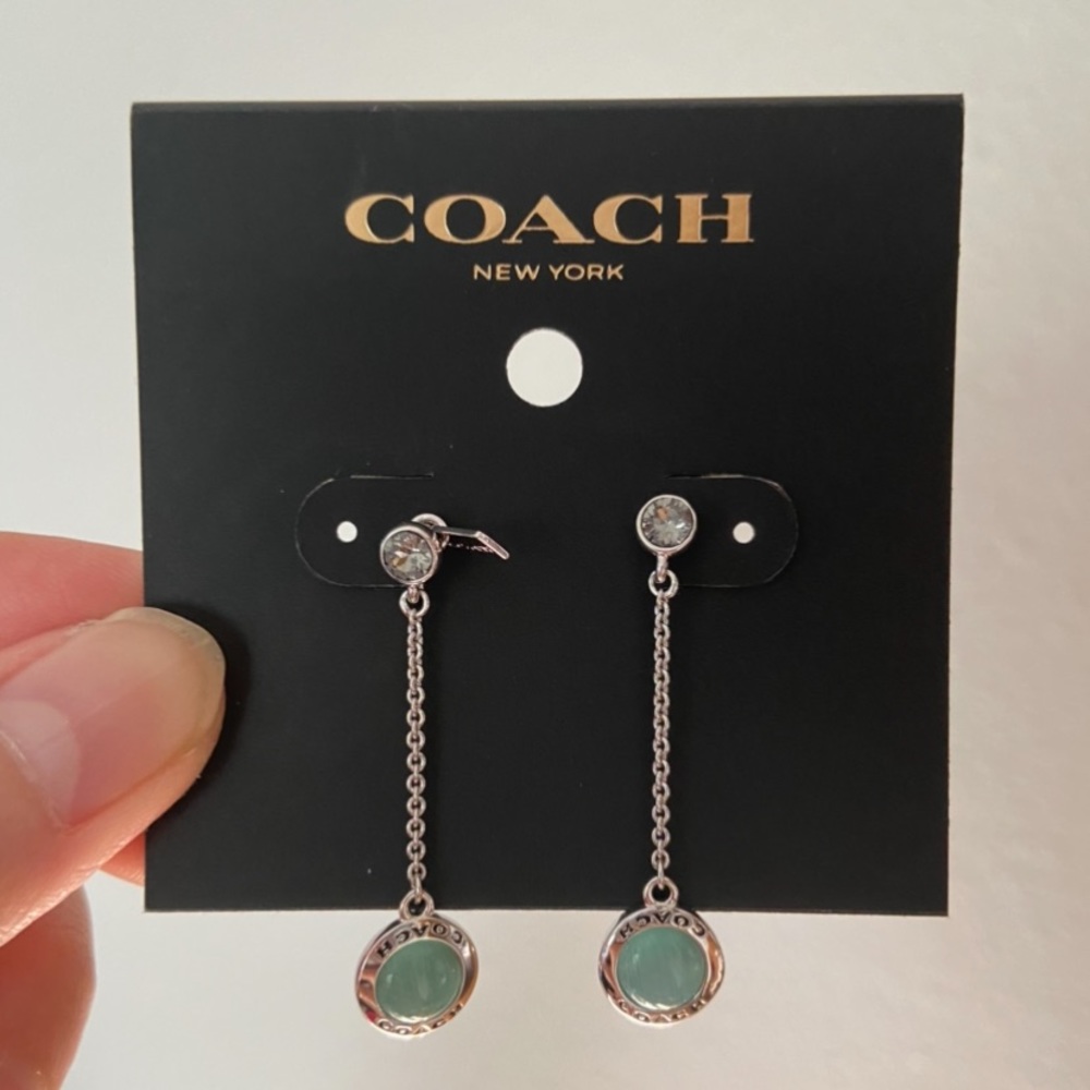 Coach Crystal Long Dangle Earrings - Picture 4 of 5